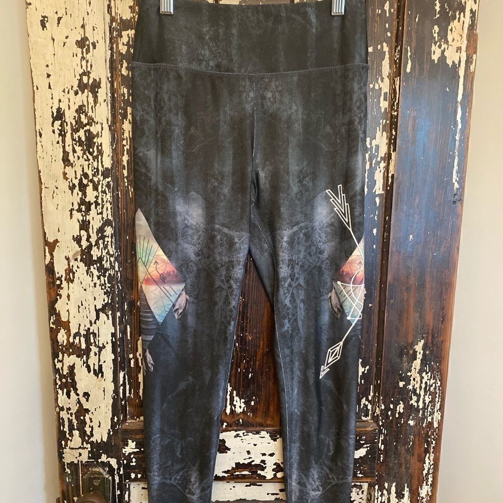 EUC Evolution and Creation Arrow Aztec leggings.